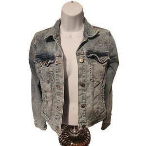 Women's Bershka Blue Jean Button Up Jacket Size S
